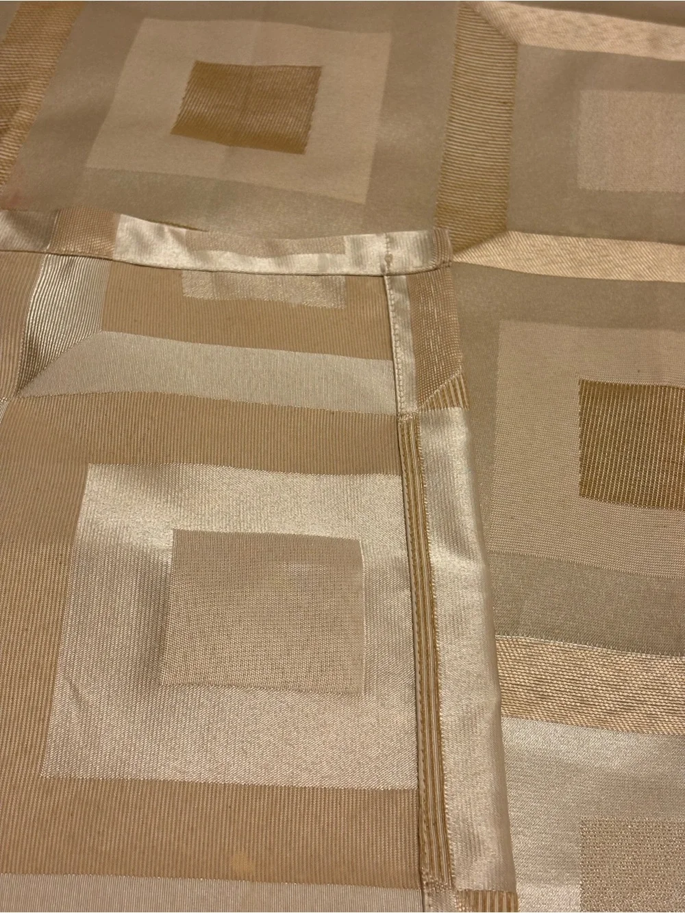 Croscill Home Metro Metal Gold Shower Curtain Geometric Shiny Squares Fabric